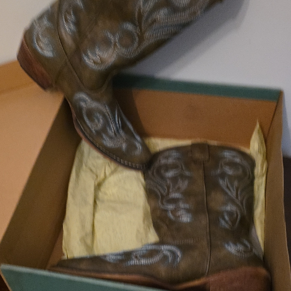 Roper Brown and Gray Heeled Boots